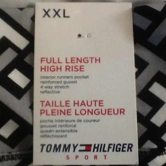 new BLACK and DOVE GRAY Tommy Hilfiger Sport Printed Leggings in Women's Sz XXL - Picture 4 of 10
